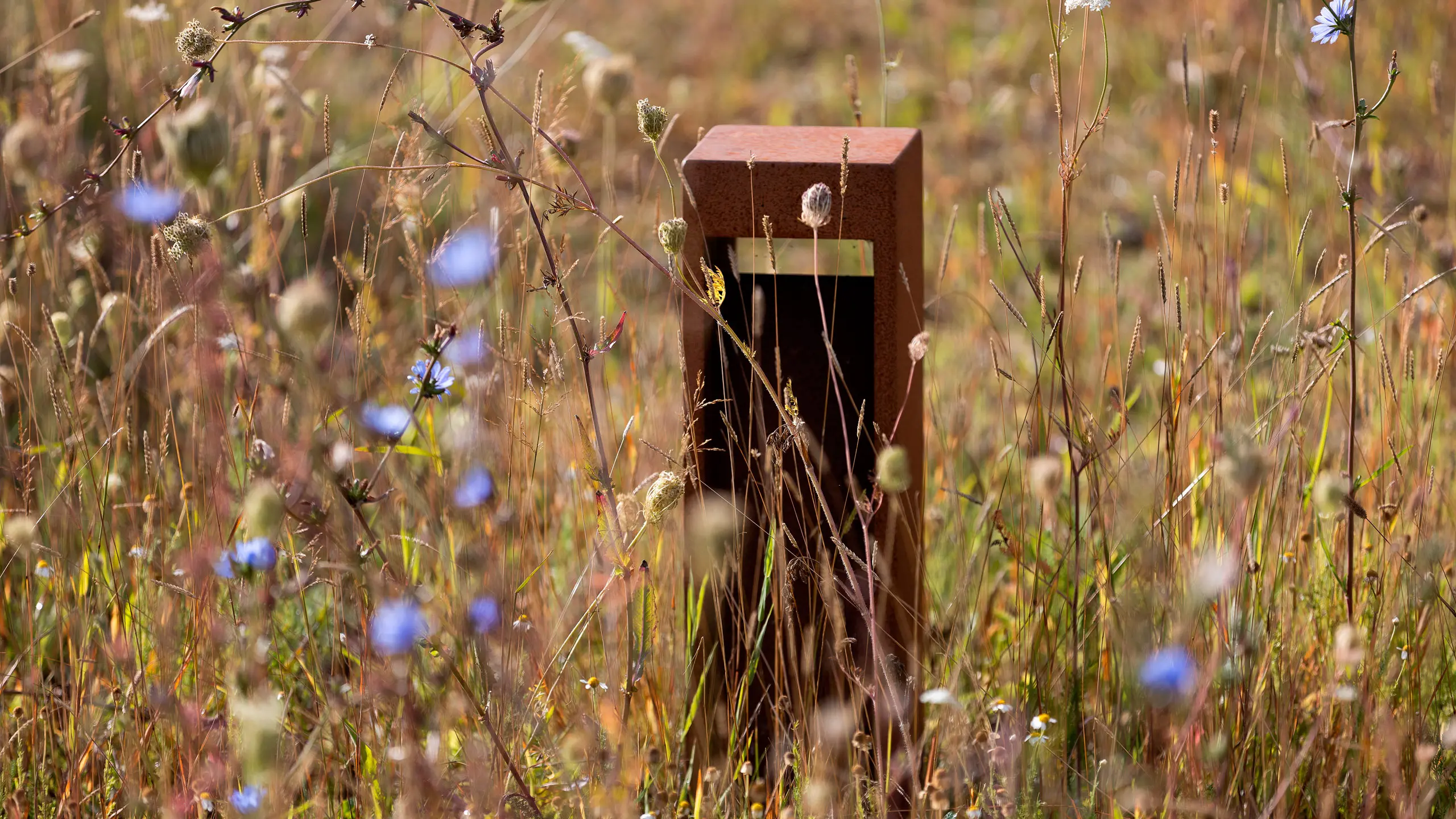 Bollard light in weathering steel