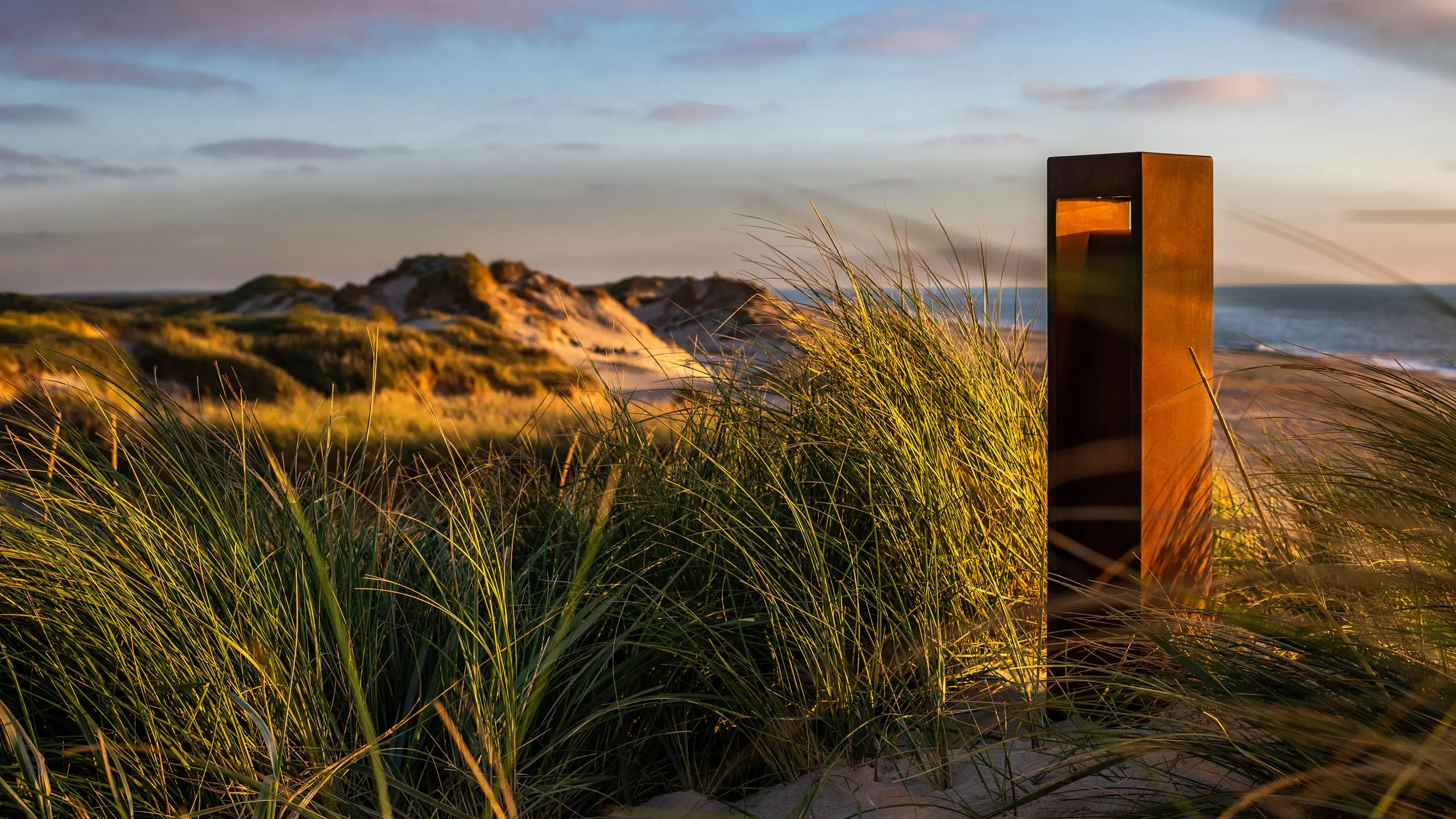 Bollard light in corten steel